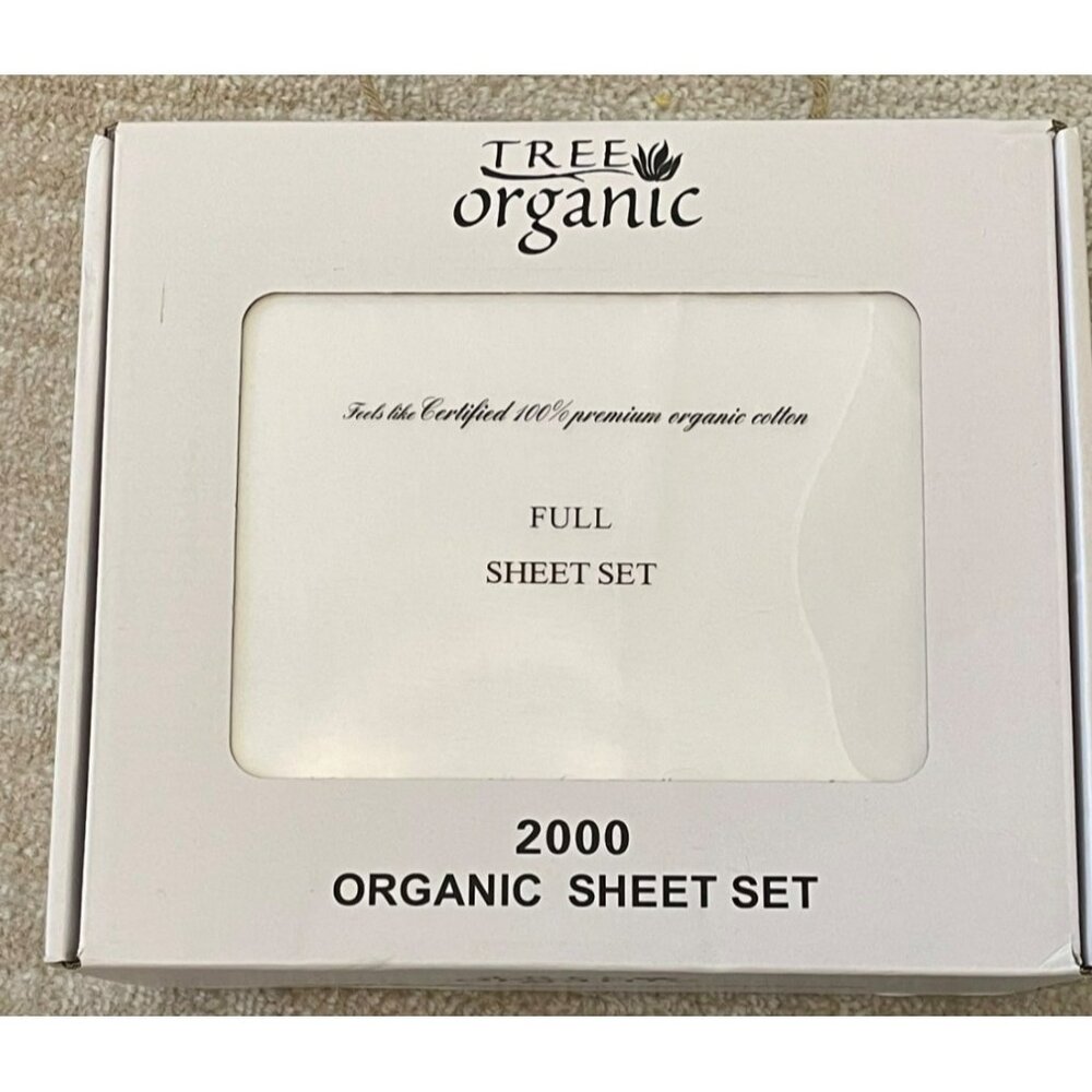 Tree Organic Cotton Full Sheet Set 2000 NEW UNOPENED